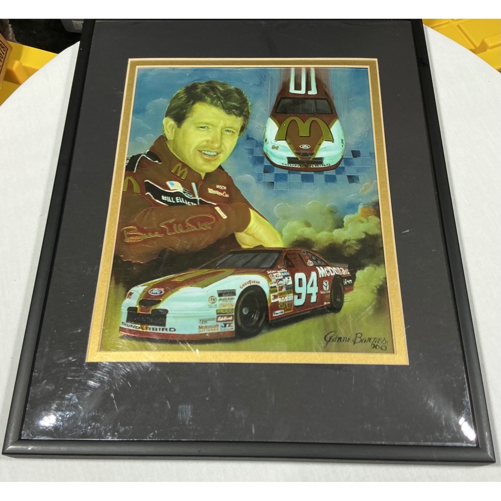 Bill Elliott NASCAR McDonalds 94 Framed Art Print Jeanne Barnes Racing